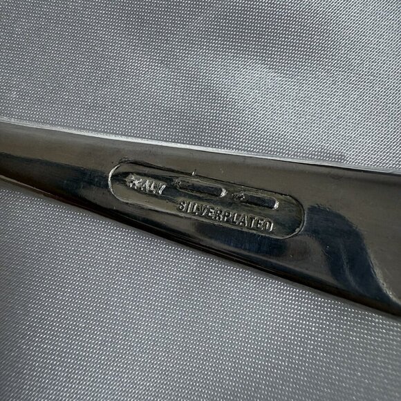 Vintage Italian Cut Glass Dish with Silver Plated Spoon - Picture 5 of 10